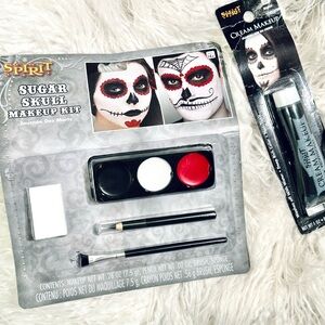 Spirit Halloween Sugar Skull Makeup Kit & Professional Black Cream Makeup